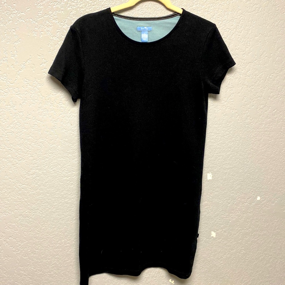 Horny Toad Short Sleeve Dress Black Knit Classic TShirt Stretch Sz Small EUC